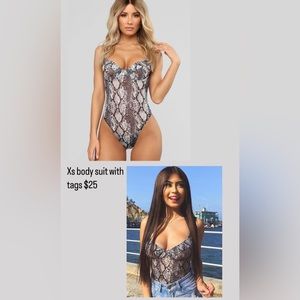 Xs Fashion nova snake pattern body suit